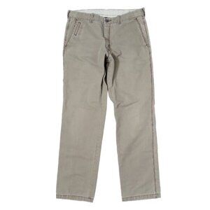 Haggar LK Life Khaki 34x34 Flat Front Relaxed Straight Chino Pants Beige